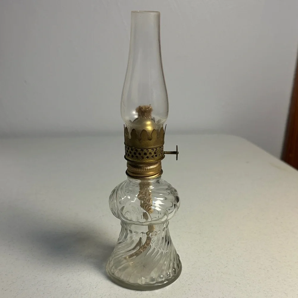 Vintage-Inspired Glass Lantern with Brass Accents